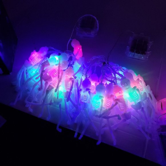 Skulls and skeletons multicolor string lights - Picture 5 of 10